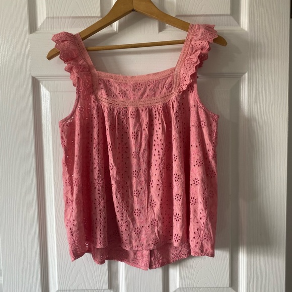 Lucky Brand Pink Embroidered Eyelet Lace Tank - Picture 8 of 12